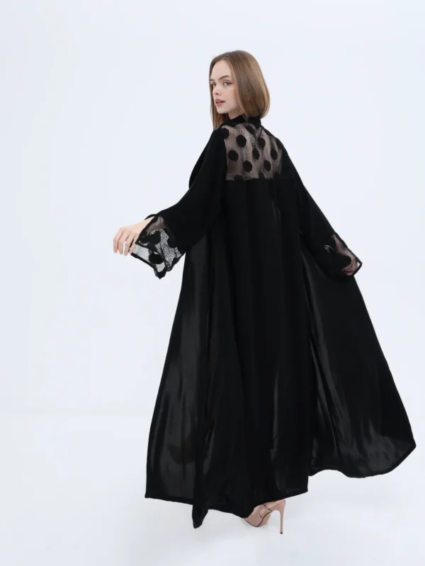 Black Polka Sleeve Abaya