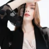 Black Polka Sleeve Abaya