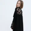 Black Polka Sleeve Abaya