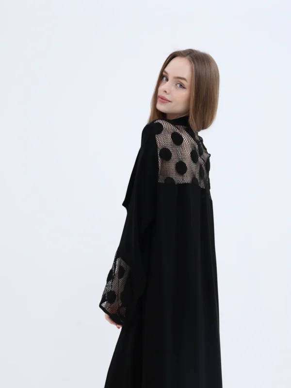 Black Polka Sleeve Abaya
