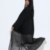 Black Lace Hem Abaya