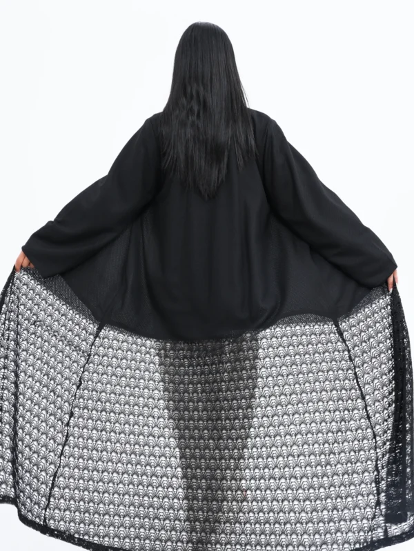 Black Lace Hem Abaya