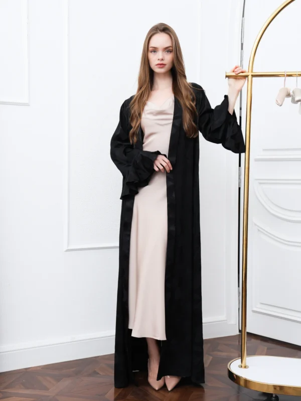 Black Poly Crepe Abaya