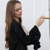 Black Poly Crepe Abaya