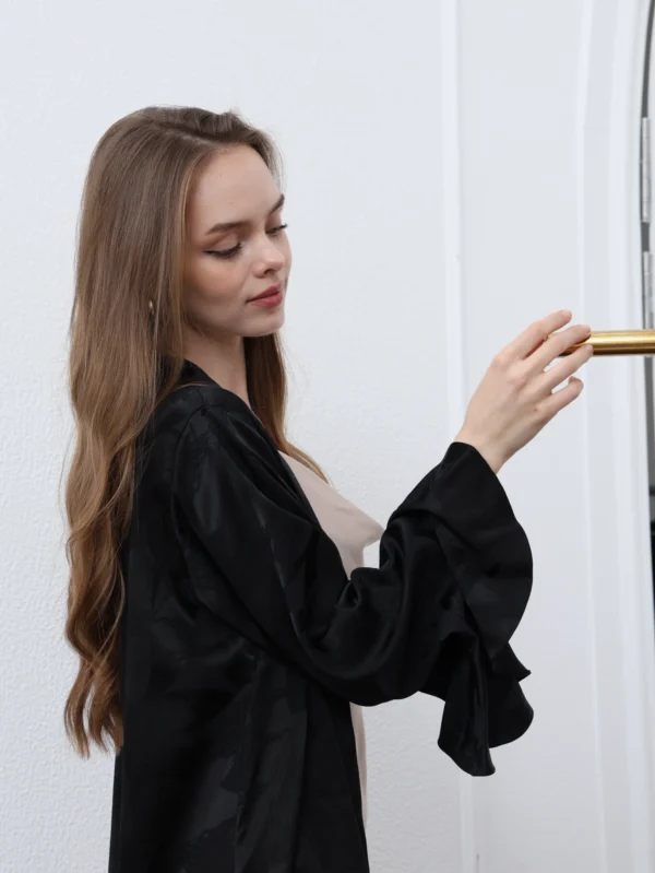 Black Poly Crepe Abaya