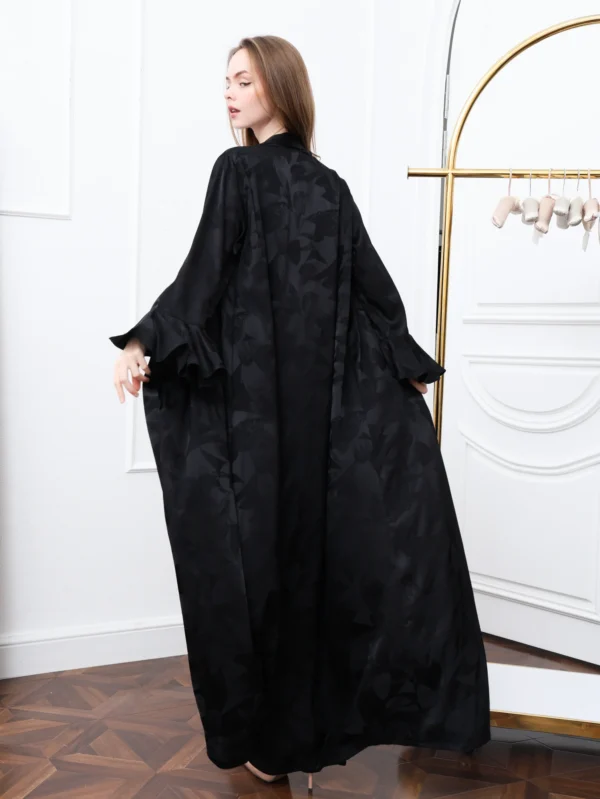 Black Poly Crepe Abaya