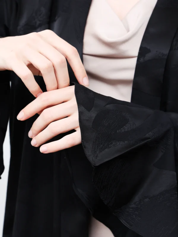 Black Poly Crepe Abaya