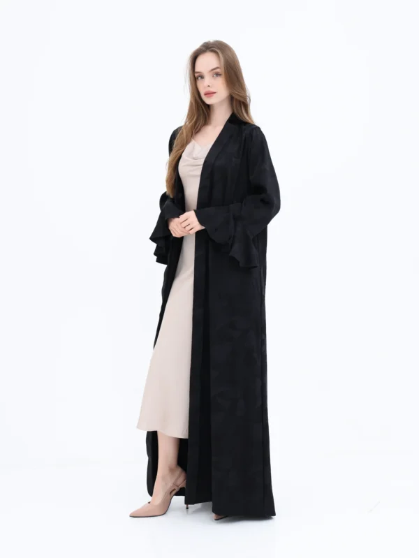 Black Poly Crepe Abaya