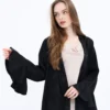 Black Poly Crepe Abaya