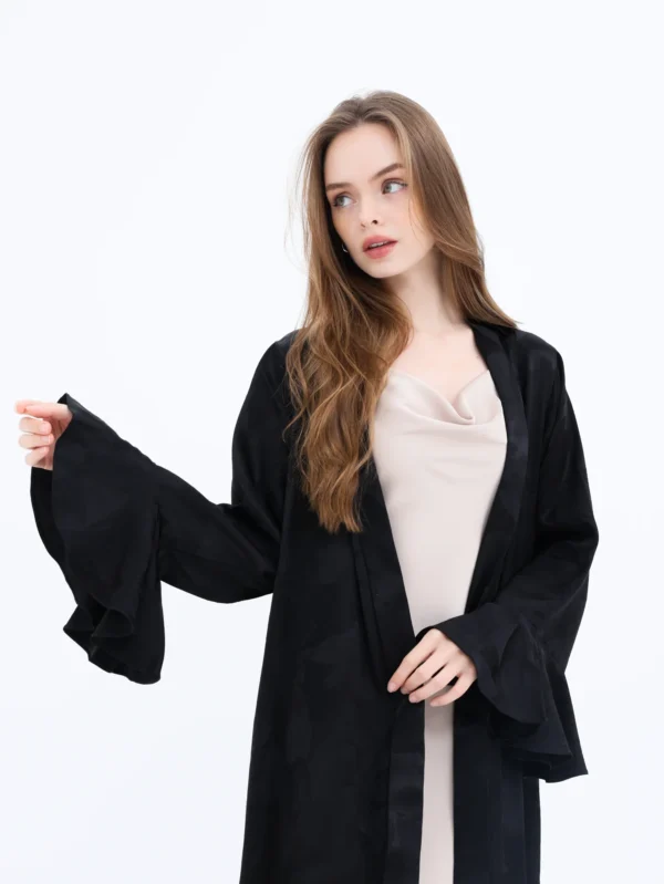 Black Poly Crepe Abaya
