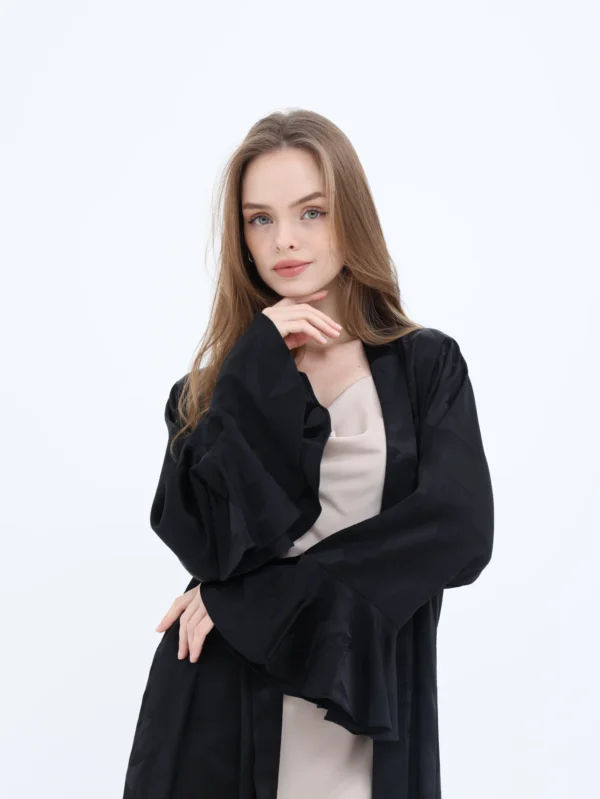 Black Poly Crepe Abaya